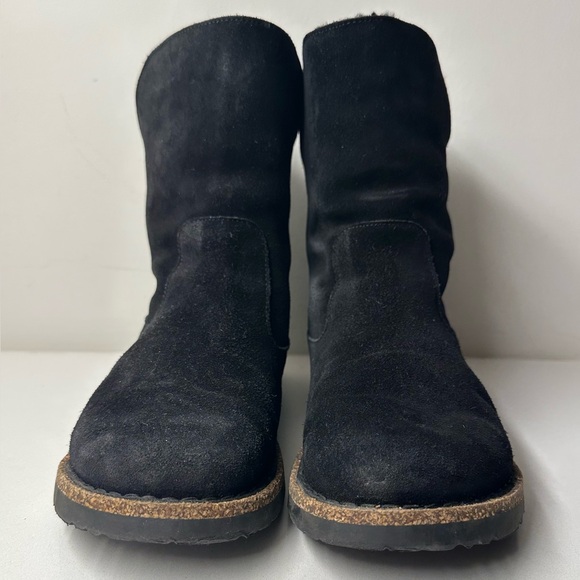 Birkenstock Uppsala Shearling Boots Black Suede Lined Classic Women's EU 39 US 8 - Picture 3 of 13